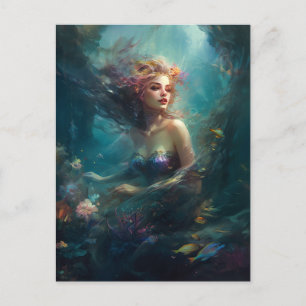 Mermaid Fantasy Art Postcard Postkarte