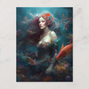 Mermaid Fantasy Art Postcard Postkarte