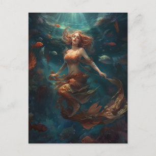 Mermaid Fantasy Art Postcard Postkarte