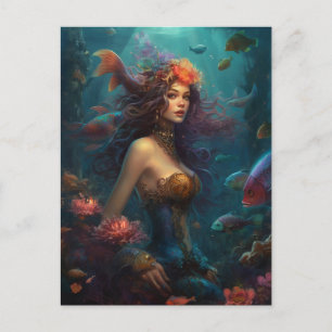 Mermaid Fantasy Art Postcard Postkarte