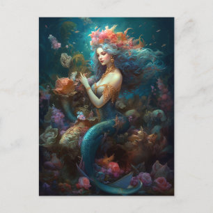 Mermaid Fantasy Art Postcard Postkarte
