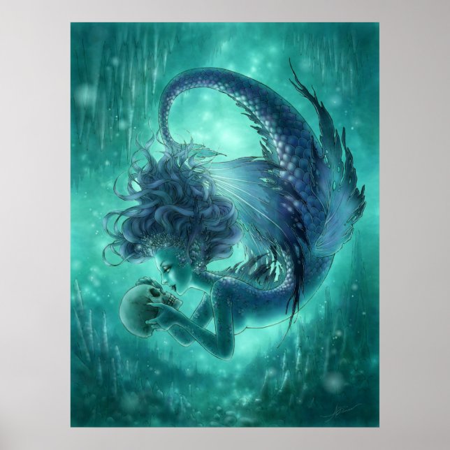 Mermaid Fantasy Art Print - Secret Kisses Poster (Vorne)