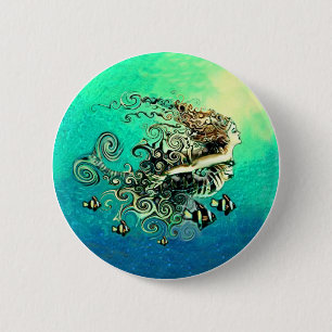 Mermaid Fantasy Mythos Button