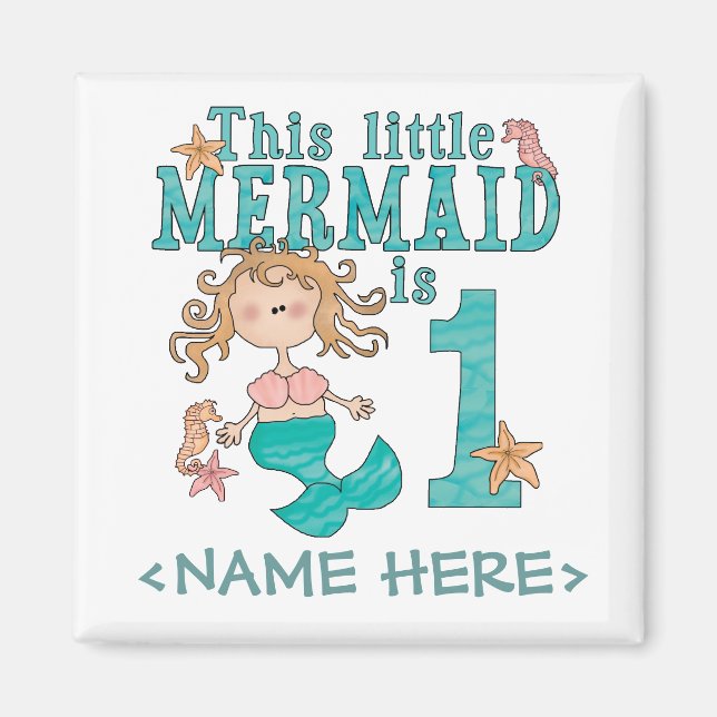 Mermaid First Birthday Magnet (Vorne)