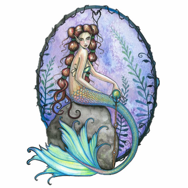 Mermaid Foto-Skulptur-Ornament von Molly Harrison Freistehende Fotoskulptur (Vorne)
