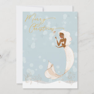 Mermaid Frohe Weihnachten Gold Feiertag