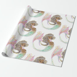Mermaid Future Mama Babydusche. Unter dem Meer. Geschenkpapier