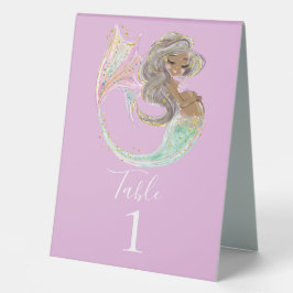 Mermaid Future Mama Babydusche. Unter dem Meer. Tischaufsteller