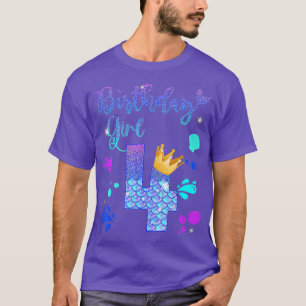 Mermaid Geburtstag Mädchen 4 Jahre alt sein 4. Geb T-Shirt