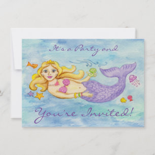 Mermaid Geburtstagsfeier Einladung