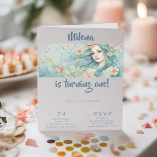 Mermaid Geburtstagsfeier Postkarte