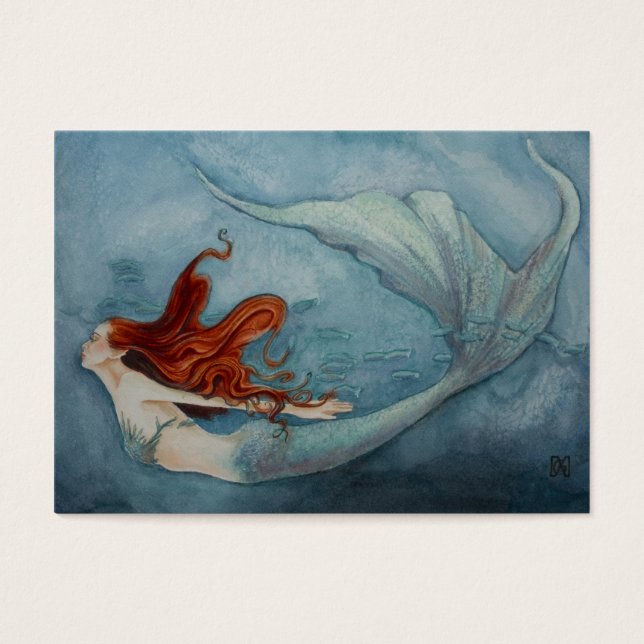 Mermaid Gift Tag Red 2 (Vorderseite)