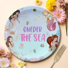Mermaid Girl 1. Geburtstag Party Pappteller
