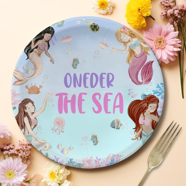 Mermaid Girl 1. Geburtstag Party Pappteller (Von Creator hochgeladen)