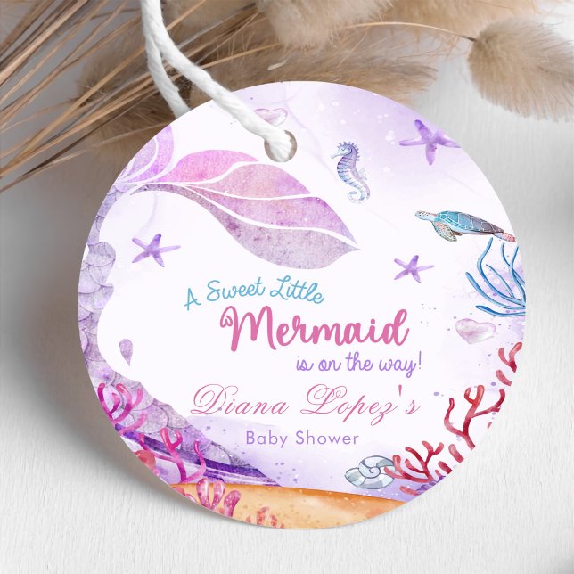 Mermaid Girl Baby Duschkabine Party Geschenkanhänger (Von Creator hochgeladen)