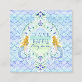 Mermaid Girl Babydusche Winzer Raffle Wasserfarbe Begleitkarte