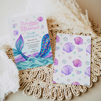 Mermaid Girl Birthday Party Einladung