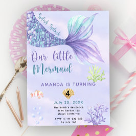 Mermaid Girl Birthday Party Einladung