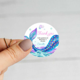 Mermaid Girl Birthday Vielen Dank Runder Aufkleber