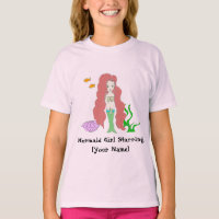 Mermaid Girl Starring [Votre Nom] Tshirts