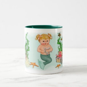 Mermaid Girl Zweifarbige Tasse