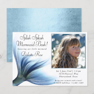 Mermaid Glam | Dusty Ice Blue Foto Splash Einladung