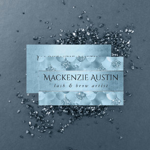 Mermaid Glam Scale   Dusty Ice Blue Sheen Branding Visitenkarte
