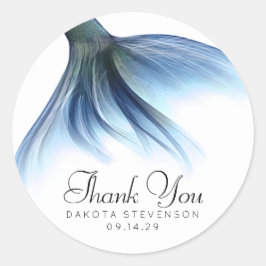 Mermaid Glam Schwanz | Dusty Ice Blue Sheen Vielen Runder Aufkleber