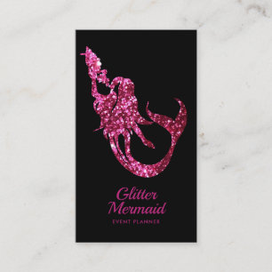 Mermaid Glitzer Pink Event Plane Visitenkarte