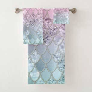 Mermaid Glitzer Scales #2 Badhandtuch Set