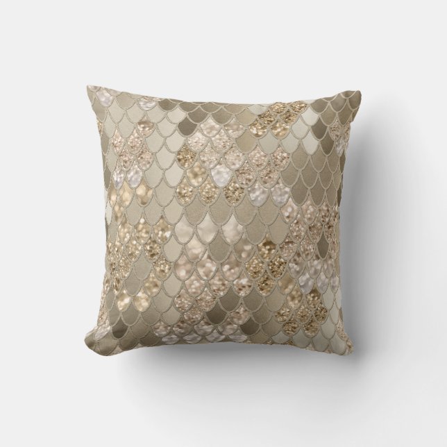 Mermaid Glitzer Scales #5 #shiny #decor Kissen (Vorderseite)