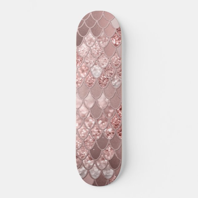 Mermaid Glitzer Scales #8 (Imitate Glitzer) Skateboard (Vorderseite)