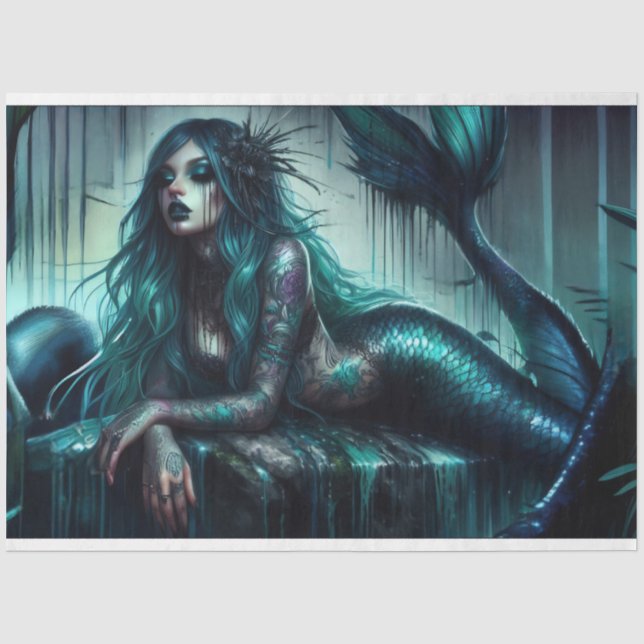 Mermaid Goth Tissue Paper Seidenpapier (Vorderseite)