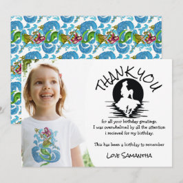 Mermaid Green Geburtstagspartei Danke Einladung