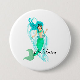 Mermaid Green Mermaid Schwanz Girly Button