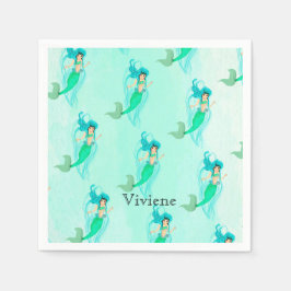 Mermaid Green Mermaid Schwanz Girly Serviette