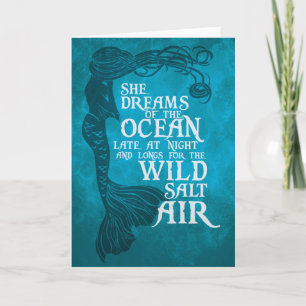 Mermaid Greetings Card - She Dreams of the Ocean Karte