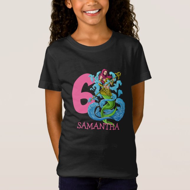 Mermaid Guerrier 6e anniversaire T-shirt (Devant)