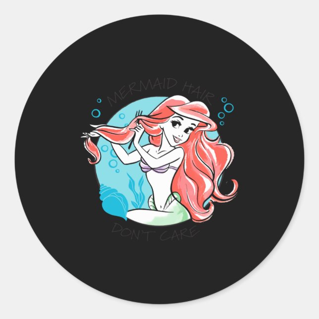 Mermaid Hair Dont Care  Runder Aufkleber (Vorderseite)