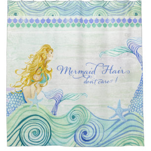 Mermaid Hair Sei dir egal! Wasserfarbenfrohe Meere Duschvorhang
