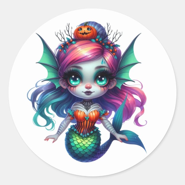 Mermaid Halloween Stickers (Vorderseite)