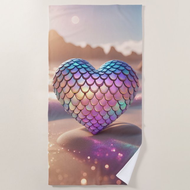 Mermaid Heart Strandtuch (Vorderseite)