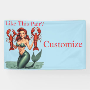 Mermaid Holding Lobsters Thunder_Cove Banner