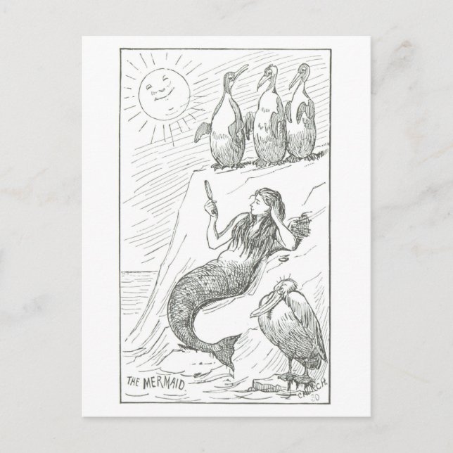 Mermaid Illustration von Frederick Stuart Church Postkarte (Vorderseite)