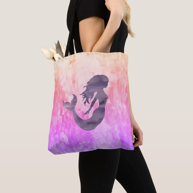 Mermaid Impressionist Ombré Malerei Tasche (Von Nahem)