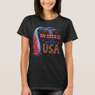 Mermaid in den USA 4. Juli American Flag Patrioti T-Shirt