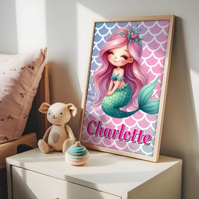 Mermaid-individuelle Name Poster (Von Creator hochgeladen)