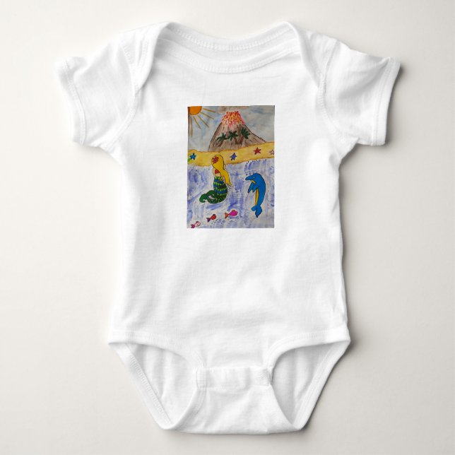Mermaid-Insel Baby Strampler (Vorderseite)