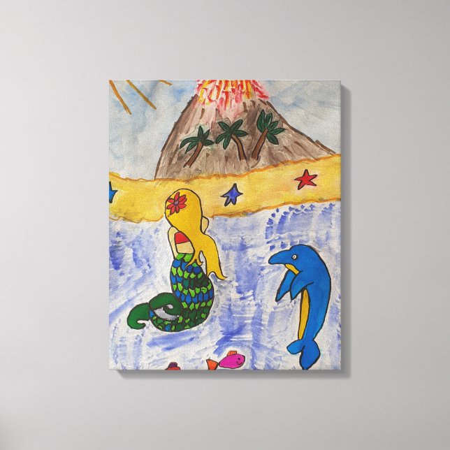 Mermaid-Insel Leinwanddruck (Vorderseite)