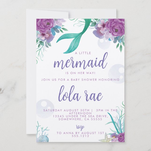 MERMAID INVITATION EINLADUNG (Vorderseite)
